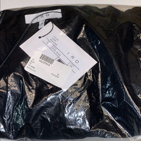 NWT IRO black lseed sleeveless split side top sz 6/38 - Picture 4 of 5